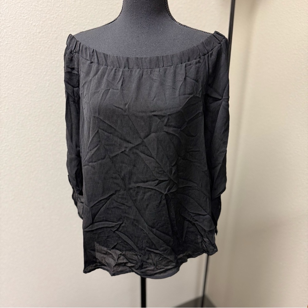 Staccato Off Shoulder Elegant Black Women's Blouse. Size Large